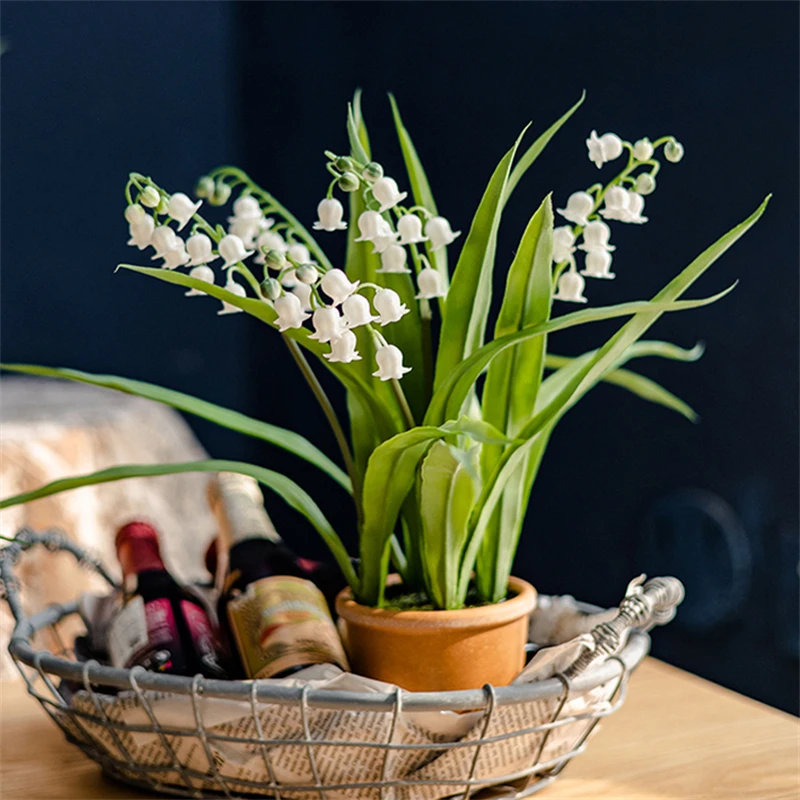 Simulation Fake Flower Hyacinth Lily Of The Valley Decoration Flower Dining Table Decoration Potted Plant Flower Daffodils