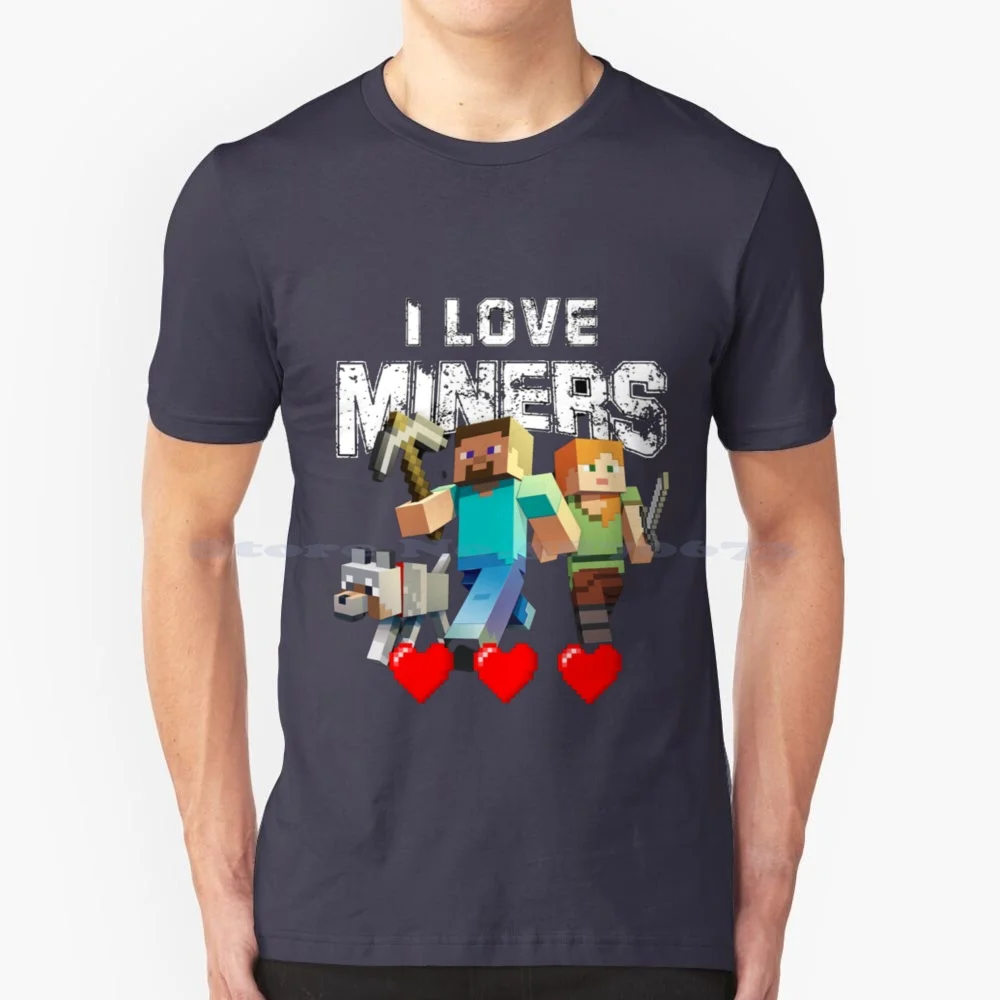 I Love Miners T Shirt 100% Cotton Tee