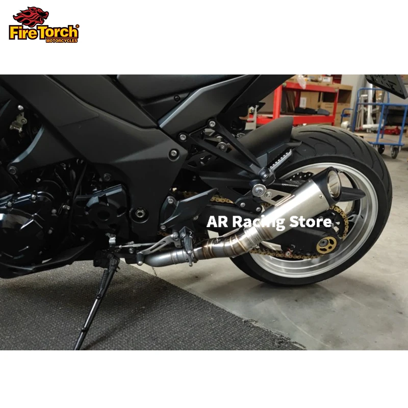 Slip On For KAWASAKI Z1000 Z 1000 SX 2010 - 2021 Motorcycle Exhaust Carbon Fiber Muffler Connect Mid Pipe Escape Moto Silencer