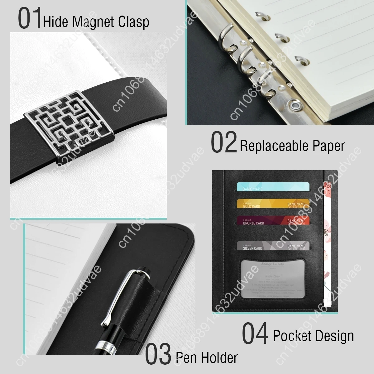 Custom Pattern Leather Loose-leaf Notebook Mind Map Soft Leather Cornell Book Grid Paper Special Handbook School Office Supplies