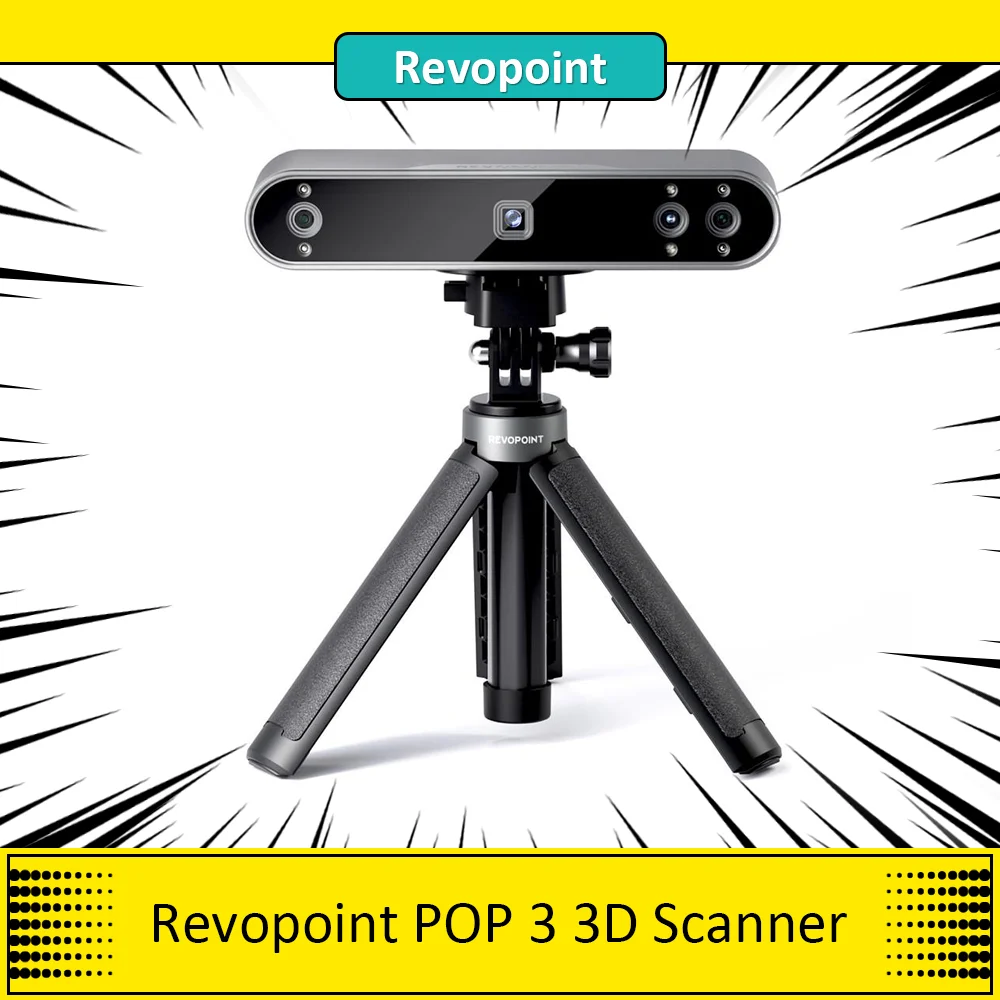 Revopoint POP 3 3D Scanner Advanced Edition, 0.05mm Single Frame Precision, 0.05mm Point Distance, 18fps Scan Speed Accuracy