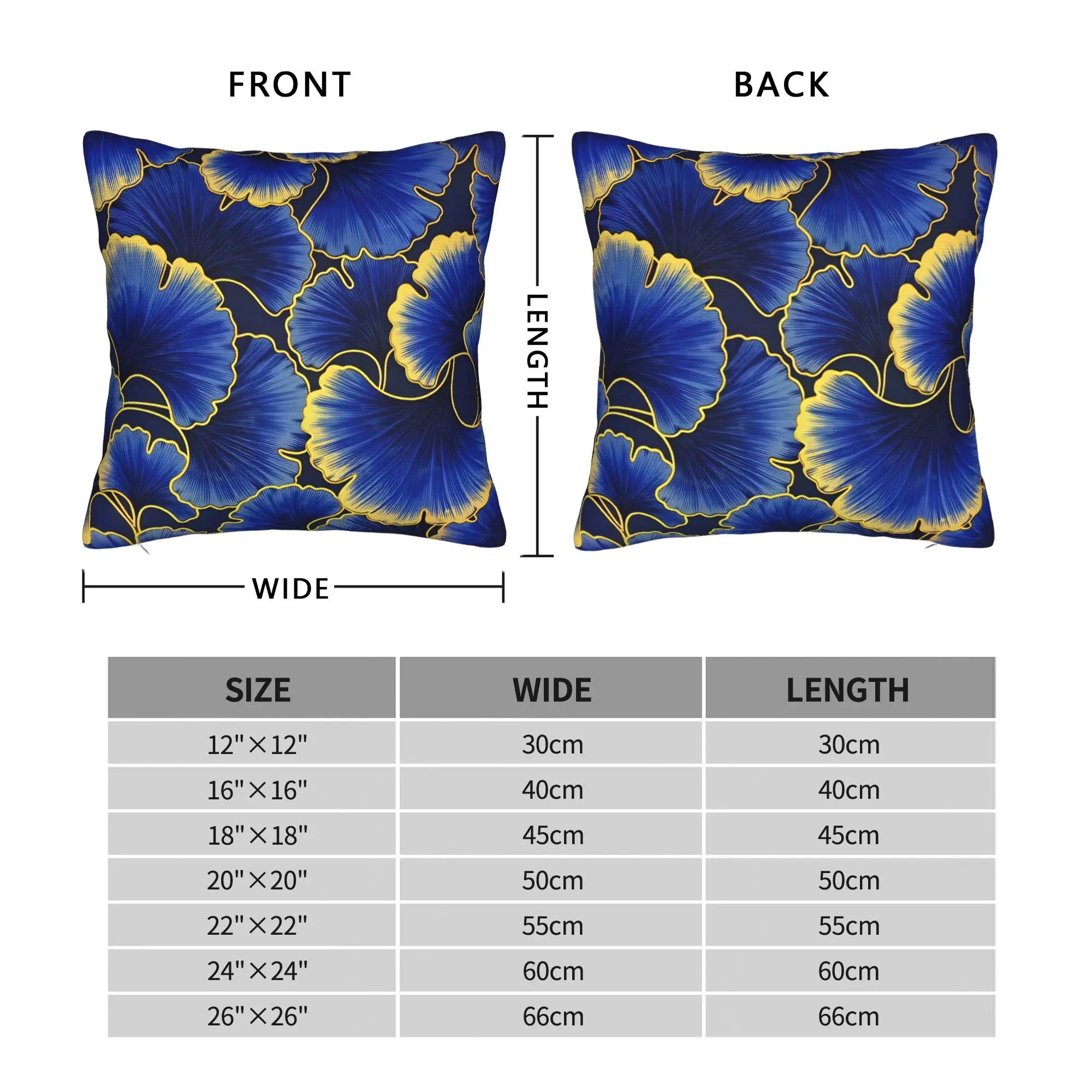 Pillow Cover Ginkgo Leaves  Retro Trendy Pillow Case For Chair Sofa Home Decor Pillowcases