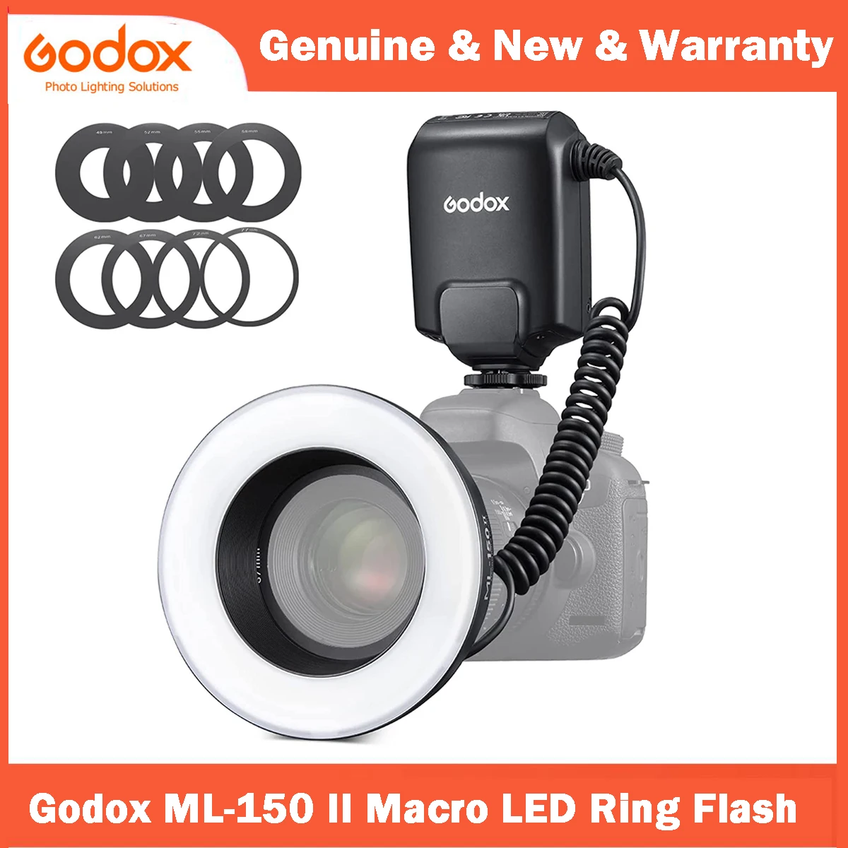 Godox ML-150II ML150II Macro Ring Speedlite Flash Light For Canon Nikon Sony Fujifilm Panasonic Olympus Pentax DSLR Camera