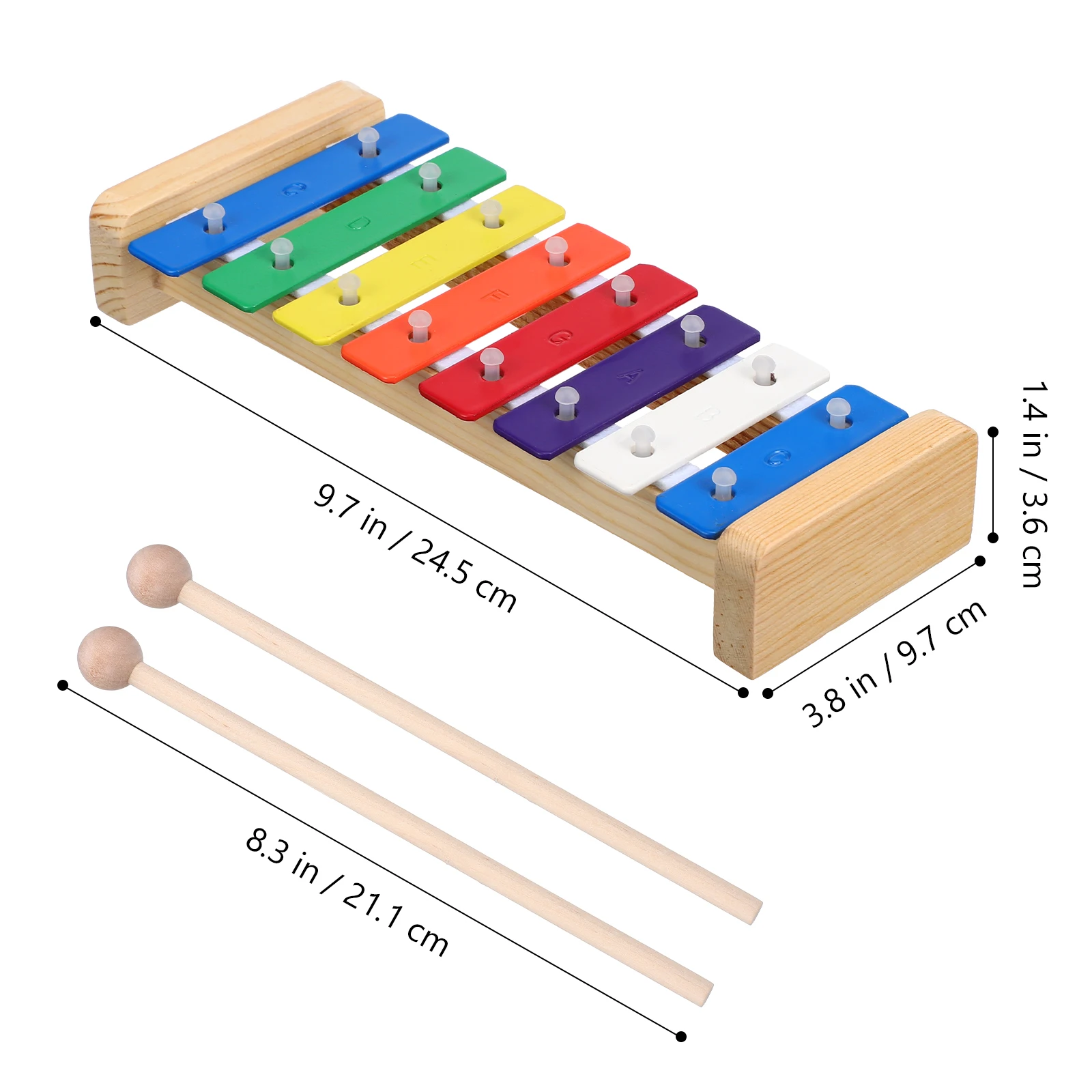 

1Set Xylophone Instrument with Bright Colors Strong Metal Build Clear Sound Suitable Size for Little Hands Hand Knocking