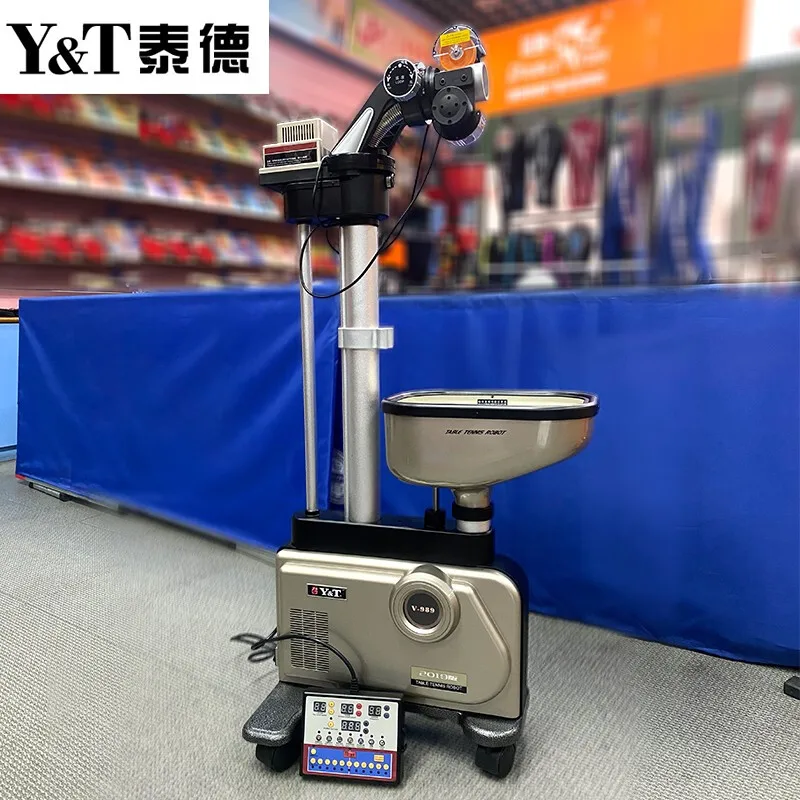 Y&T V989-2019 Professional Table Tennis Serve Machine Robot Floor-mounted Fully Automatic Training Partner Table Tennis Robot