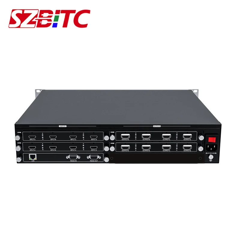 

SZBITC LCD Video Wall Controller 8x8 HDMI DVI SDI VGA Video Processor PIP,window,Roam,RS232,Web,Preview For LCD/LED Wall