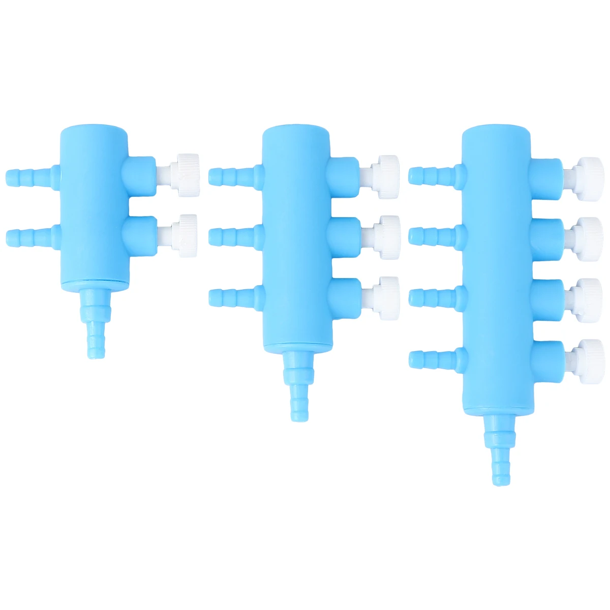 

3 Pcs Aquarium Air Flow Splitter Blue Plastic Distributor Fish Tank Accessories Valve Control Efficient Distribution Easy