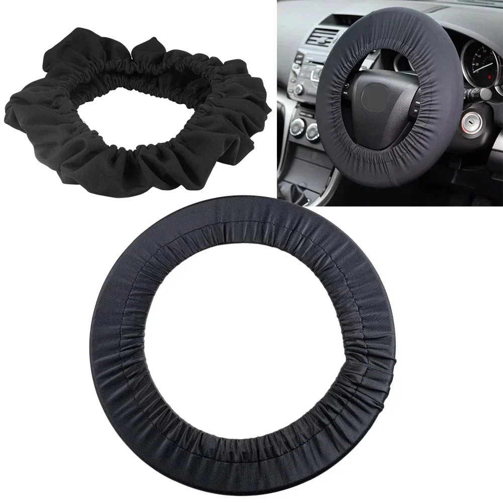 Car Steering Wheel Stretch Scratch Protector Black Cover Steering Wheel Cover Fully Surrounded Elastic Car Steering Wheel