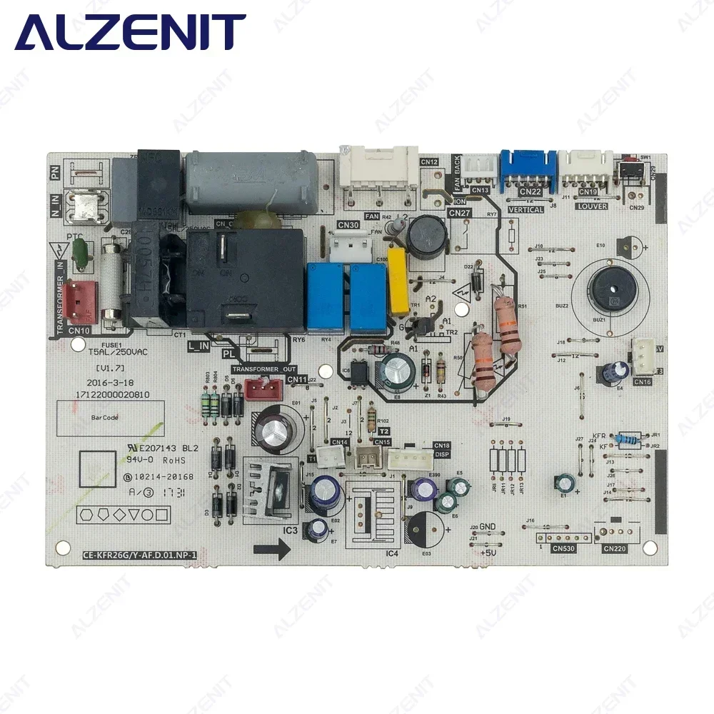 Używany do płytki sterującej jednostki wewnętrznej klimatyzatora Midea CE-KFR26G/Y-AF.D.01.NP-1 PCB obwodu 17122000020810   Części kondycjonujące