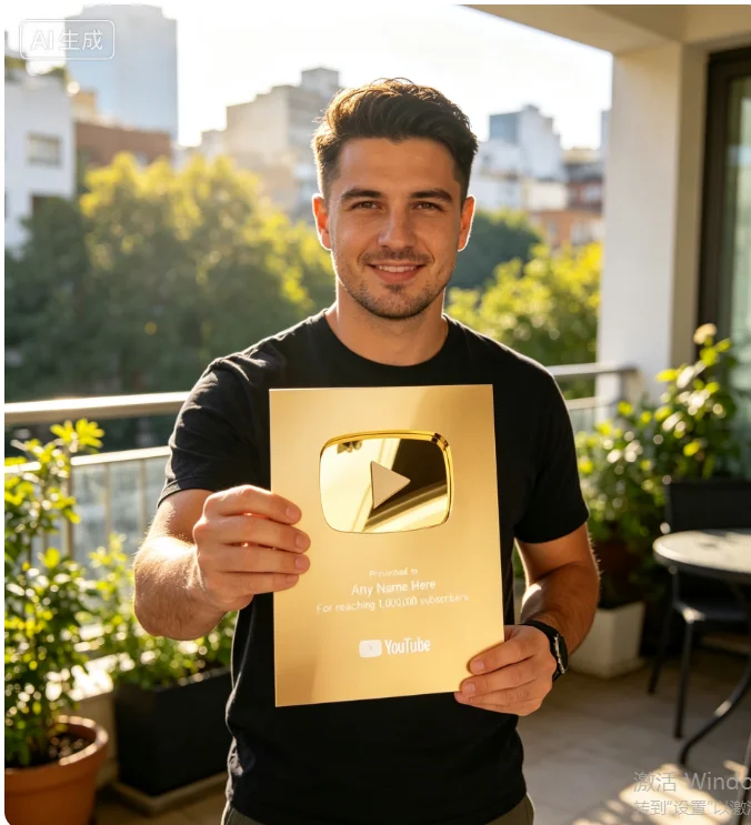 2026 Custom Gold 100K YouTube Play Button Award Aluminum Personalized Creator Plaque Channel Milestone Trophy