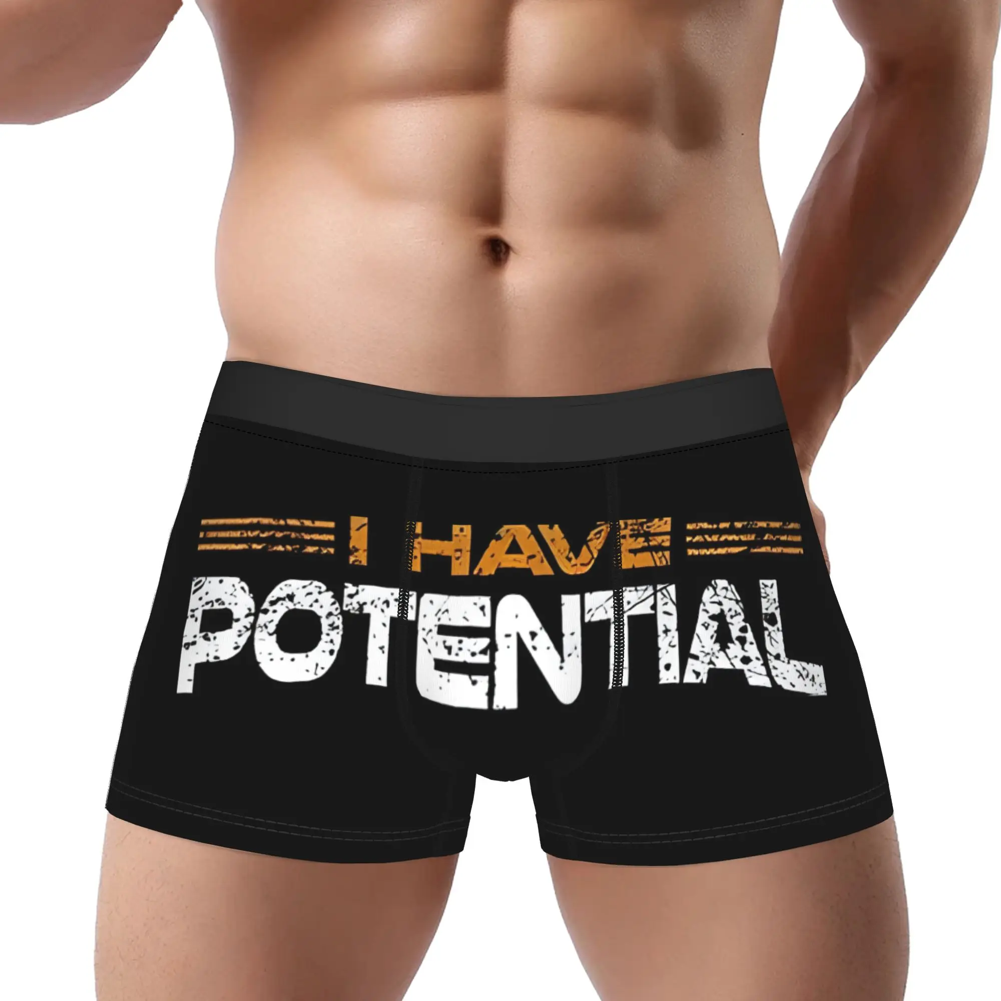 

I Have Potential Underpants Homme Panties Man Underwear Print Shorts Boxer Briefs