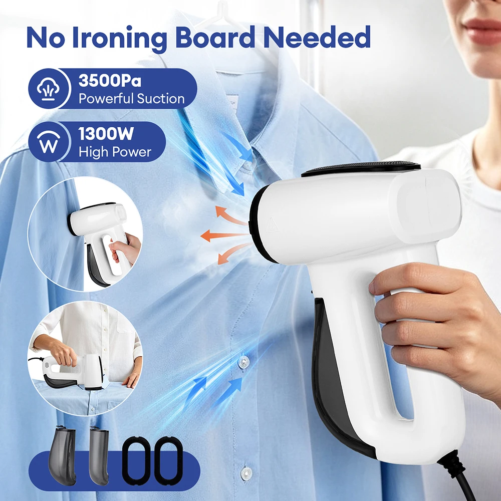 3-in-1 Handheld Garment Steamer Steam Iron Vacuum Suction Clothes Wrinkle Remover Dry Wet Ironing Travel Steamer for Home