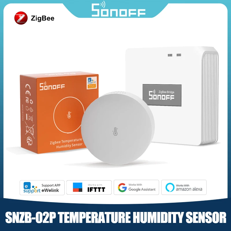 

SONOFF SNZB-02P Zigbee Temperature Humidity Sensor EWeLink Smart Home Work With Alexa Google Home Compatible With ZB Bridge Pro