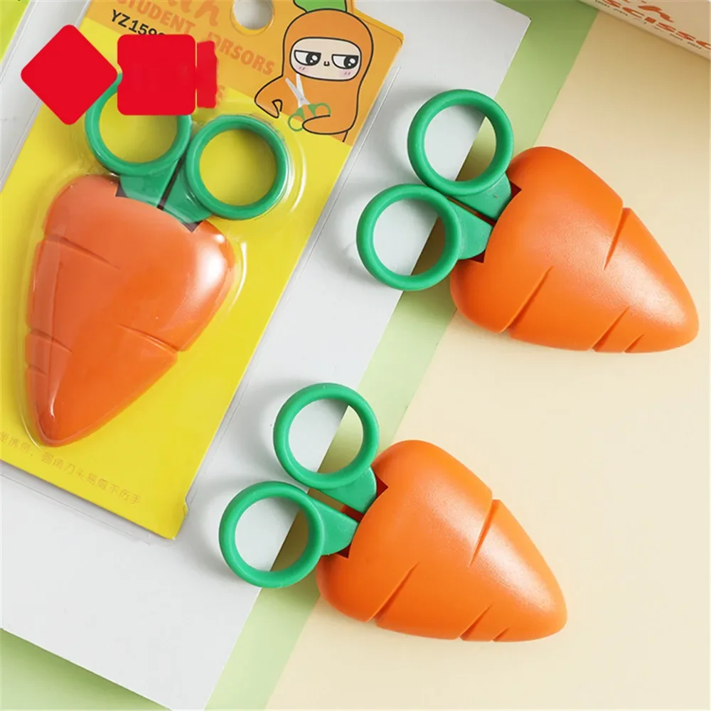 1PC Kawaii Art Knife Hand Carrot Shape Scissors Student Envelope DIY Office Handmade Paper Cutting Tool Best Gift Paper Cutter