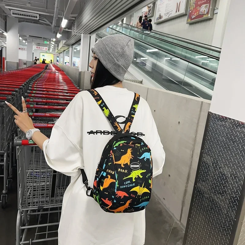 Mochila Dinossauro Preto para Meninos, Pré-Escolar Elementar, Jardim De Infância