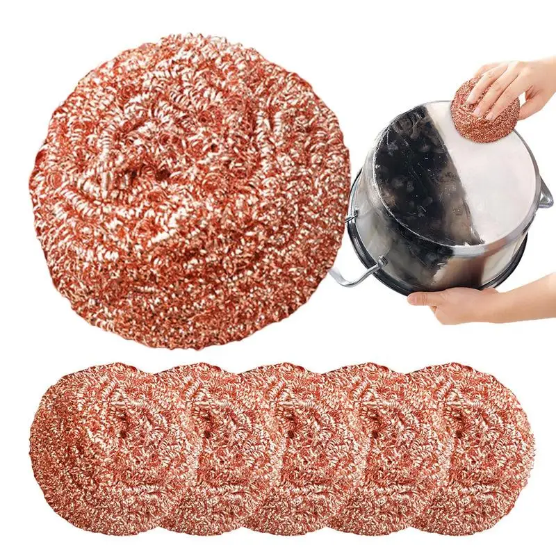 Copper Pad Dish Scrubbers Metal cookware cleaner Non-Stick Pot cleaning Wire Ball Dish Brush Kitchen Cleaning accessories