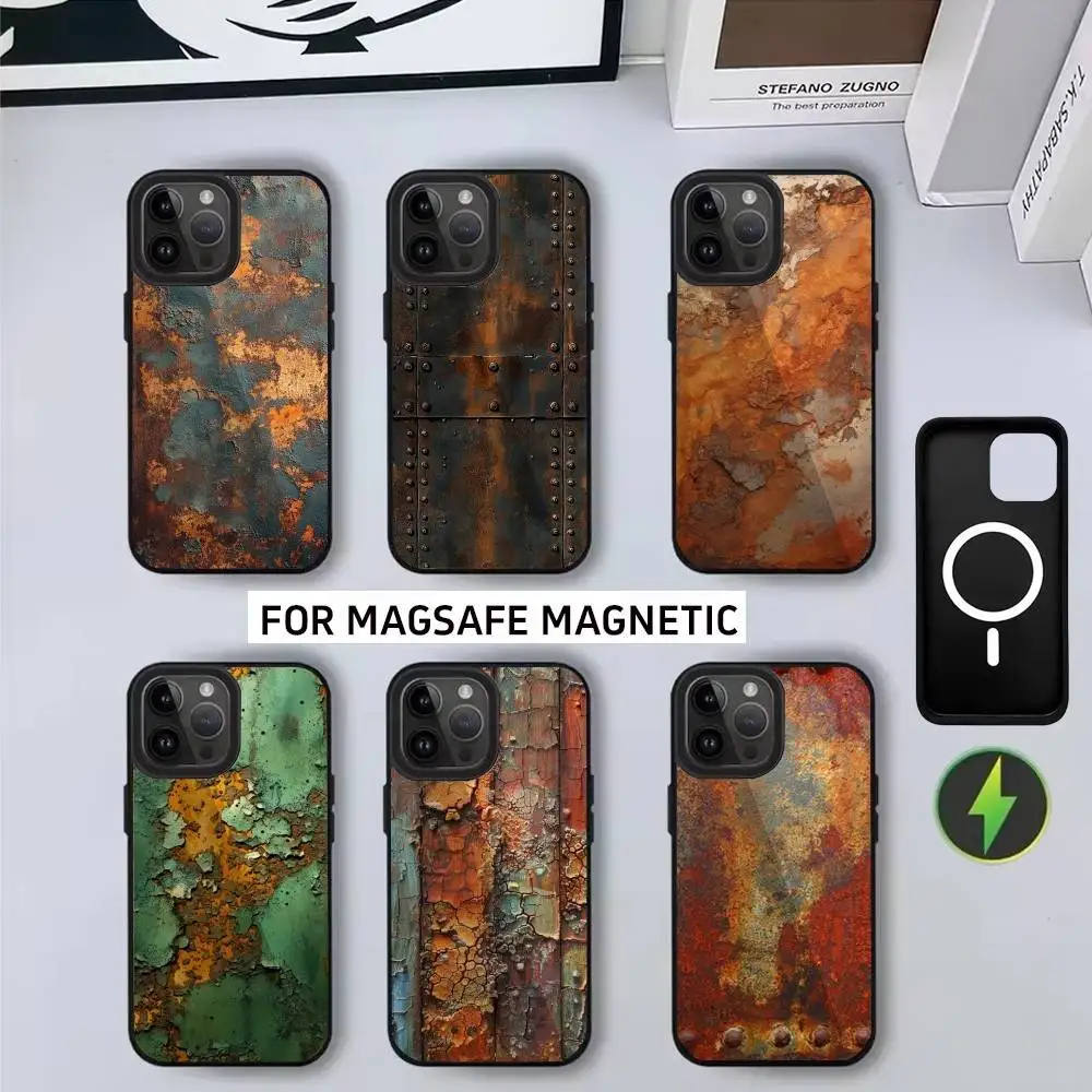 

R-Retro I-Industrial S-Style R-RustyS Phone Case For iPhone17,16,15,14,13,12,11 Plus,Pro Magnetic with Magsafe Wireless Charging