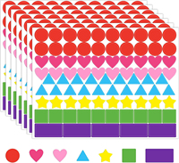 Multi-Shaped Color Coding Stickers Labels Dot Stickers for Toddlers Kid DIY Craft Geometry Stickers Student Classroom Office Etc