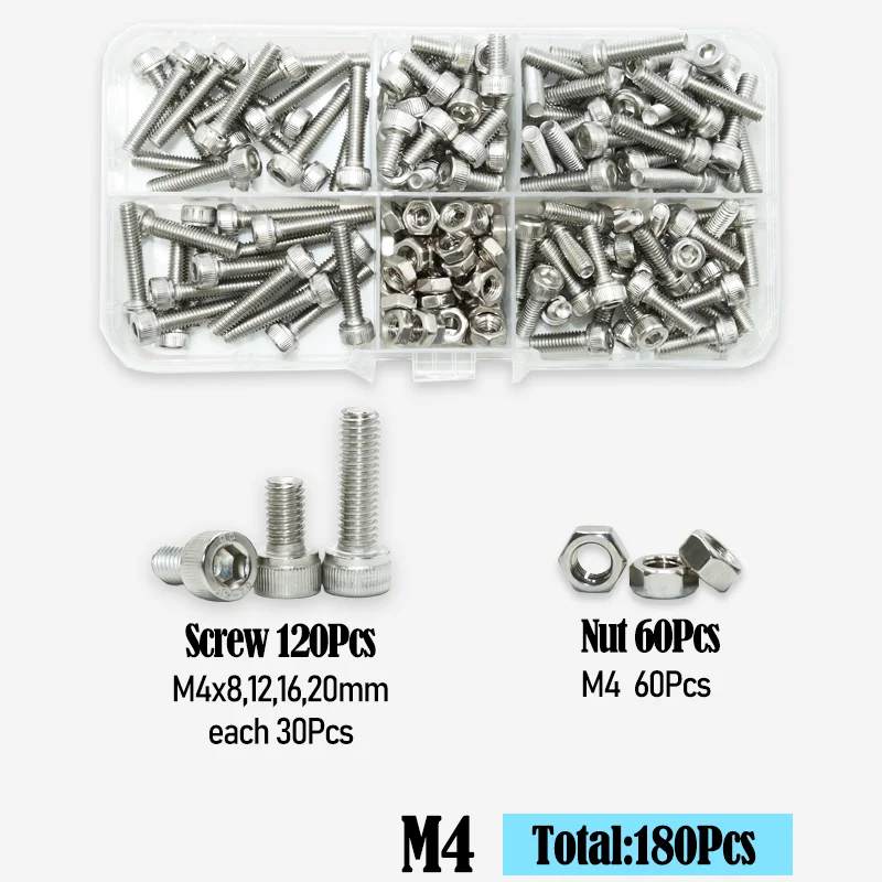 M2 M2,5 M3 M4 Messing-Einsatzmutter mit Gewinde und Sechskant-Innensechskantschraube aus Edelstahl 304, mit wärmegekarteltem Muttern-Set – Detail 15