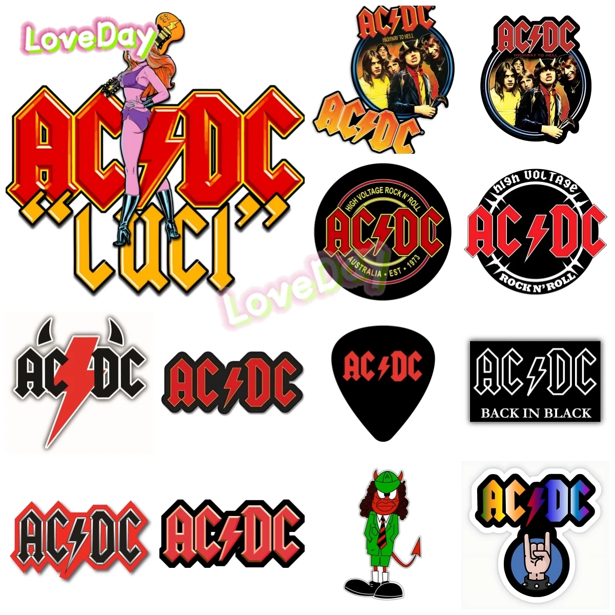 Hell Music Group Band DCAC DC AC Decal Logo Vinyl Car Sticker Motocross Racing Helmet Guitar Luggage Decoration Sticker