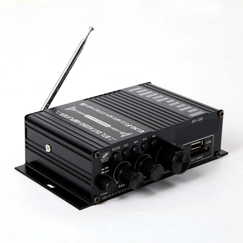 HFES AK380 Hifi Audio Home เครื่องขยายเสียงดิจิตอลเครื่องเสียงรถยนต์ Bass Power Bluetooth เครื่องขยายเสียง FM USB SD วิทยุลําโพงซับวูฟเฟอร์