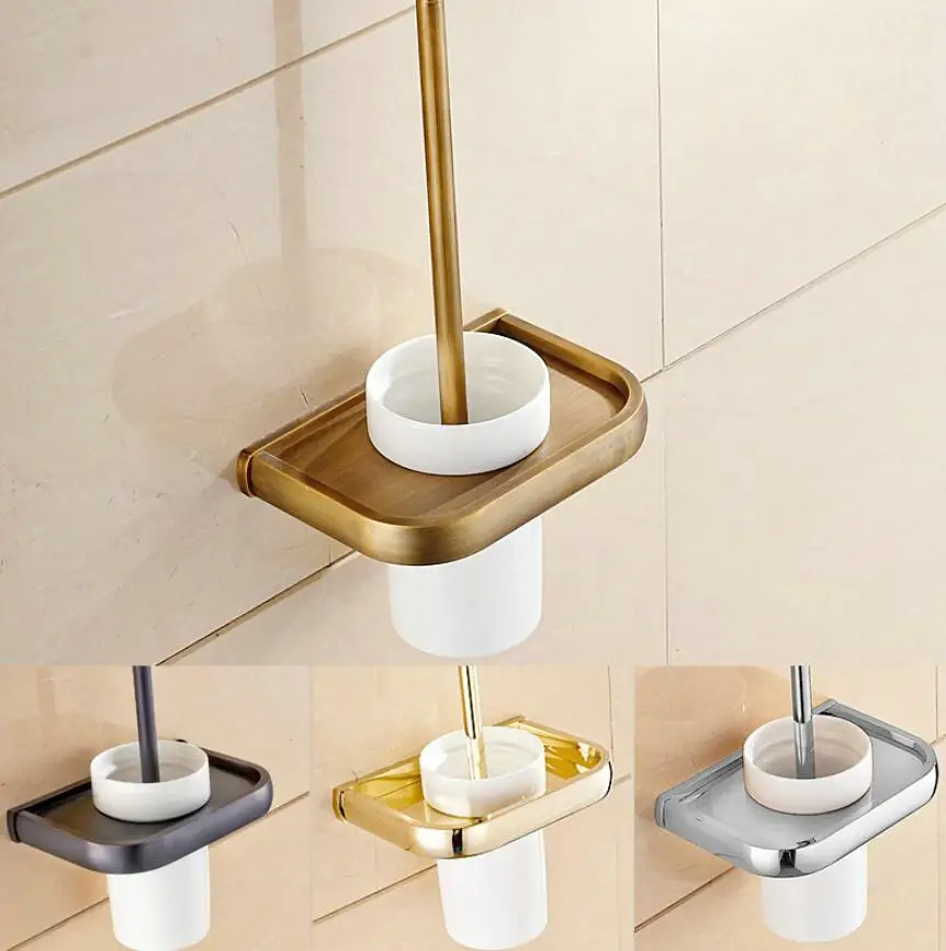 Cepillo para inodoro - Juego de cepillos de limpieza para inodoro multiusos para el hogar - Soporte de pared para almacenamiento en el baño - Artículo de lujo para hogares modernos