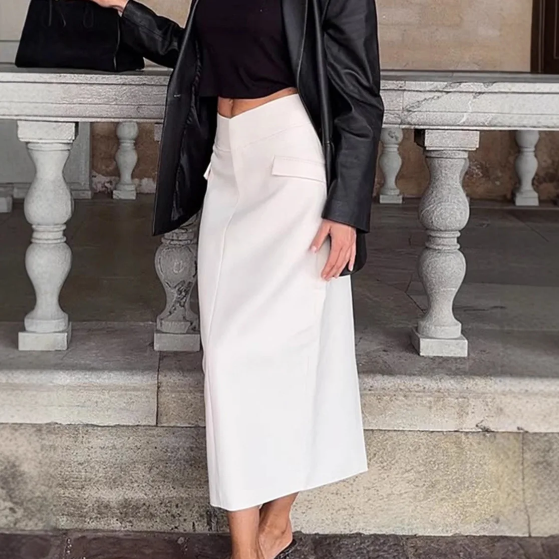 

Commuter Split-ended White Suit Skirt Women's 2026 Winter Temperament Elegant High Waist Hip Skirt Women's Clothing