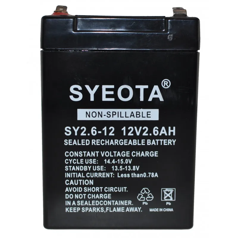 Lead  Battery 12v / 2.6ah Sy2.6-12, Songyuan