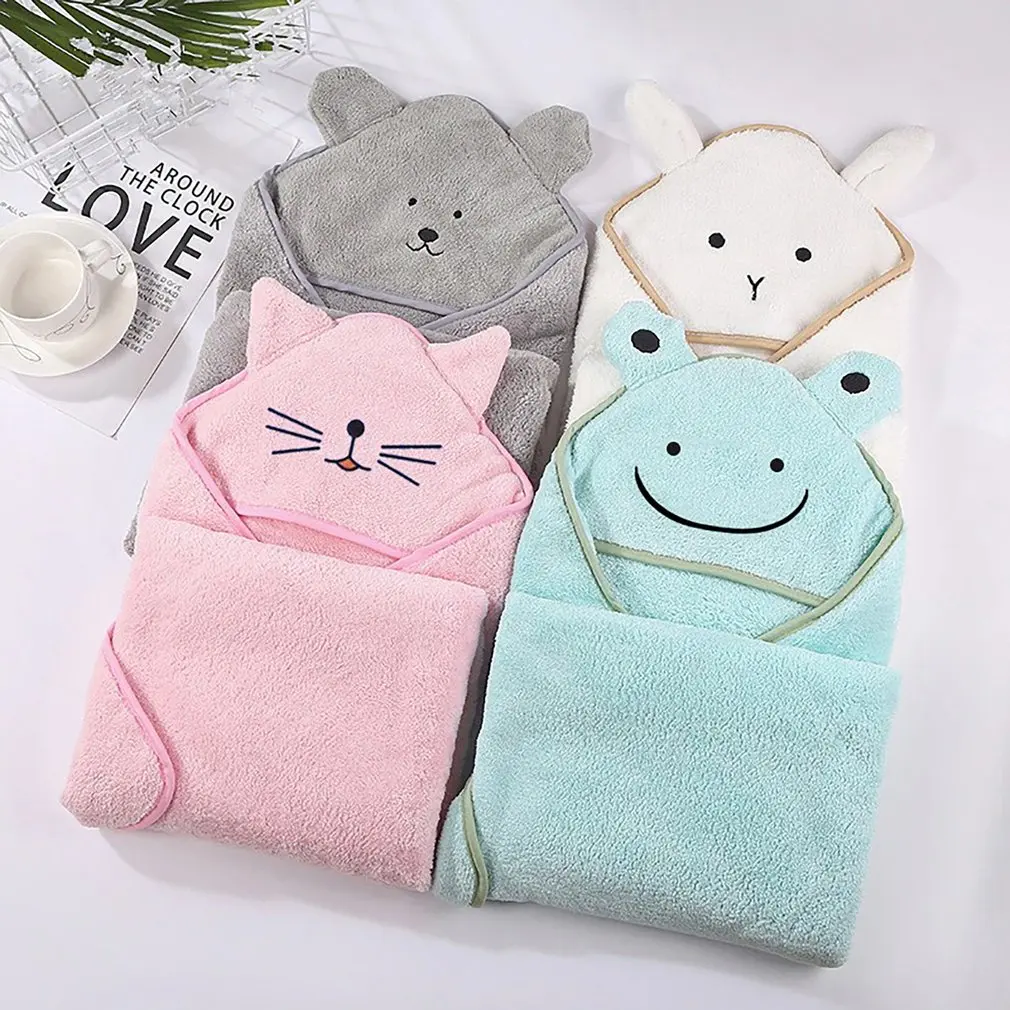 

Children's Baby Bath Towel Bath Towel Newborn with Hood Cartoon Coral Fleece Infant Towels Blanket Newborn Baby Bathrobe Infant