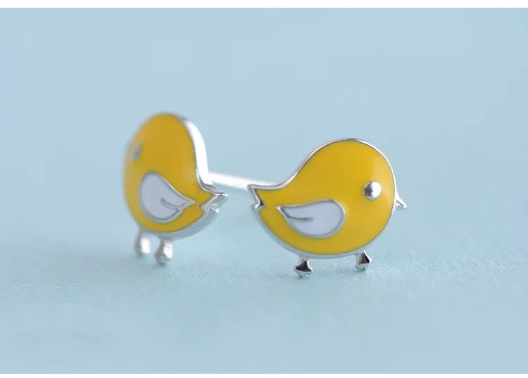 925 sterling silver bird Stud Earrings for Women Elegant Wedding Jewelry pendientes mujer moda