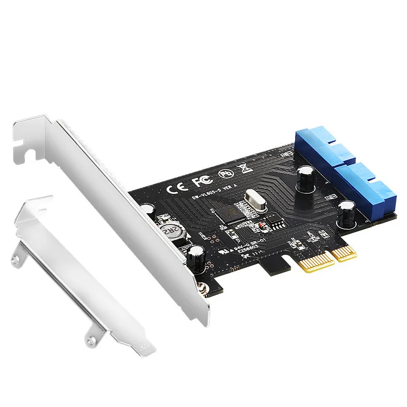 Super Speed PCI Express to Dual 20 Pin USB 3.0 Controller Card PCI-E X1 to 2 Ports USB 3.0 Header With Low Profile Bracket