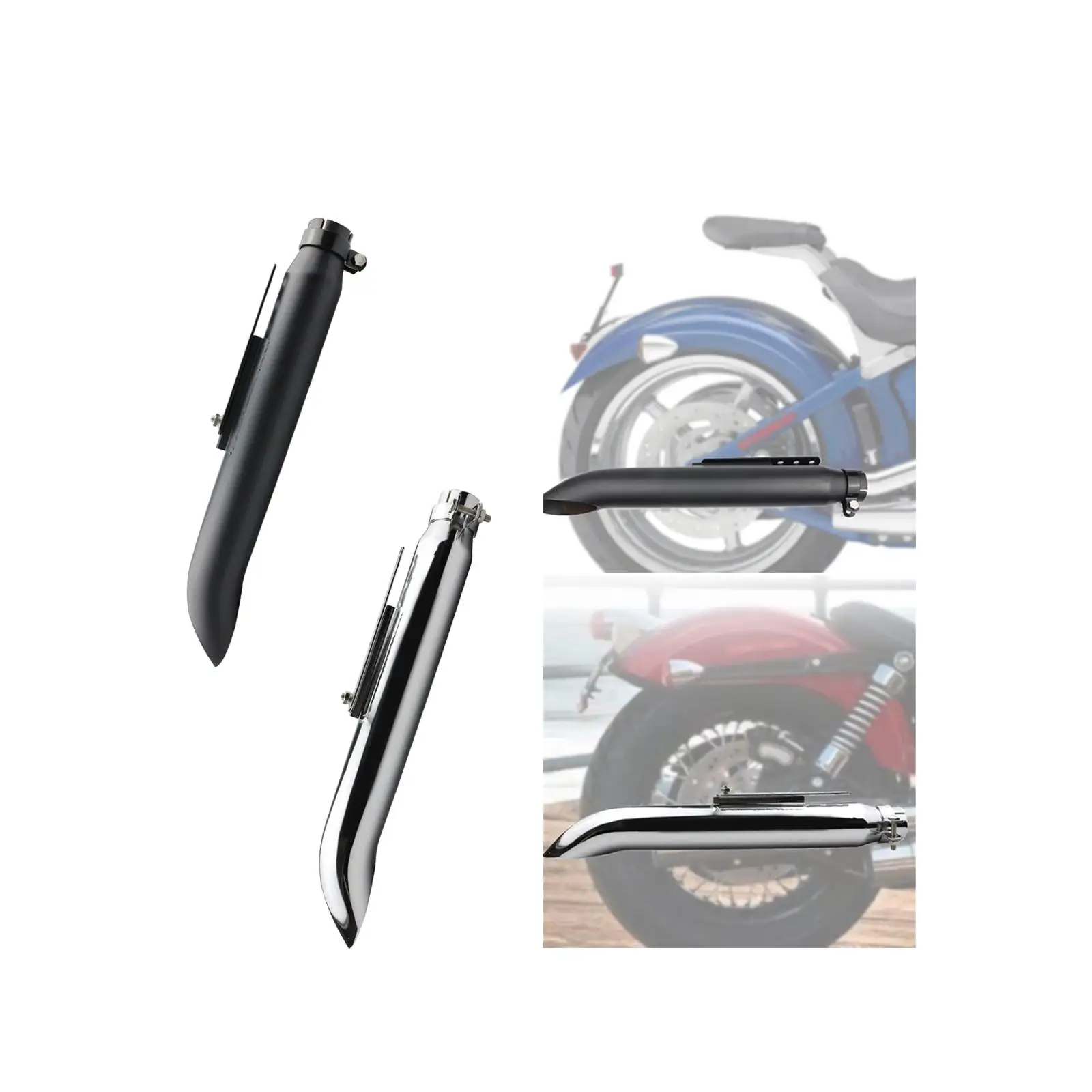 

Motorcycle Exhaust Modify Pipe Motorcycle Equipment Replacement Turn Down Exhaust Tip Slip on for Harley Cafe Racer Cruiser