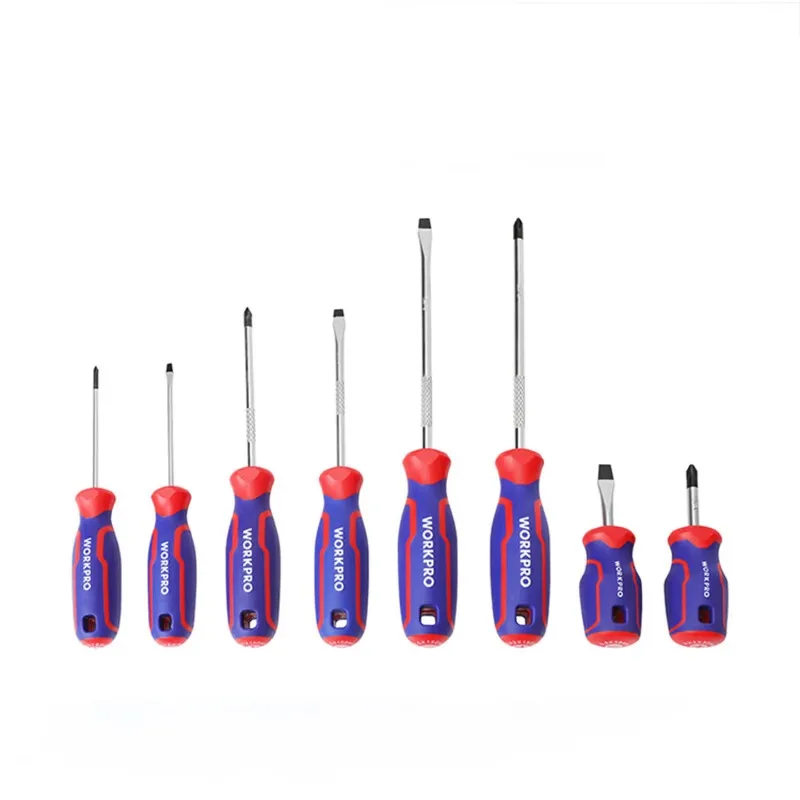 

WORKPRO 8Pcs 3-Color Handle Screwdriver Set CR-V Steel Phillips & Slotted WP200505