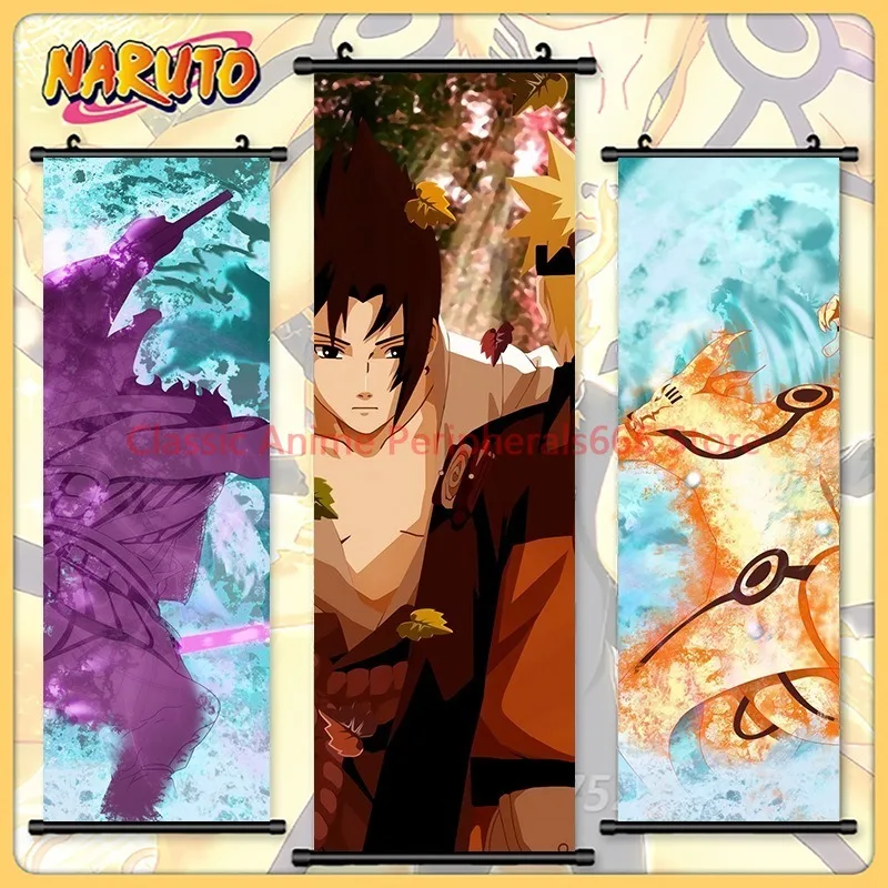 Popular anime Naruto anime high-definition inkjet painting Uzumaki Naruto Nine Lama decorative painting Sasuke wall can be hung