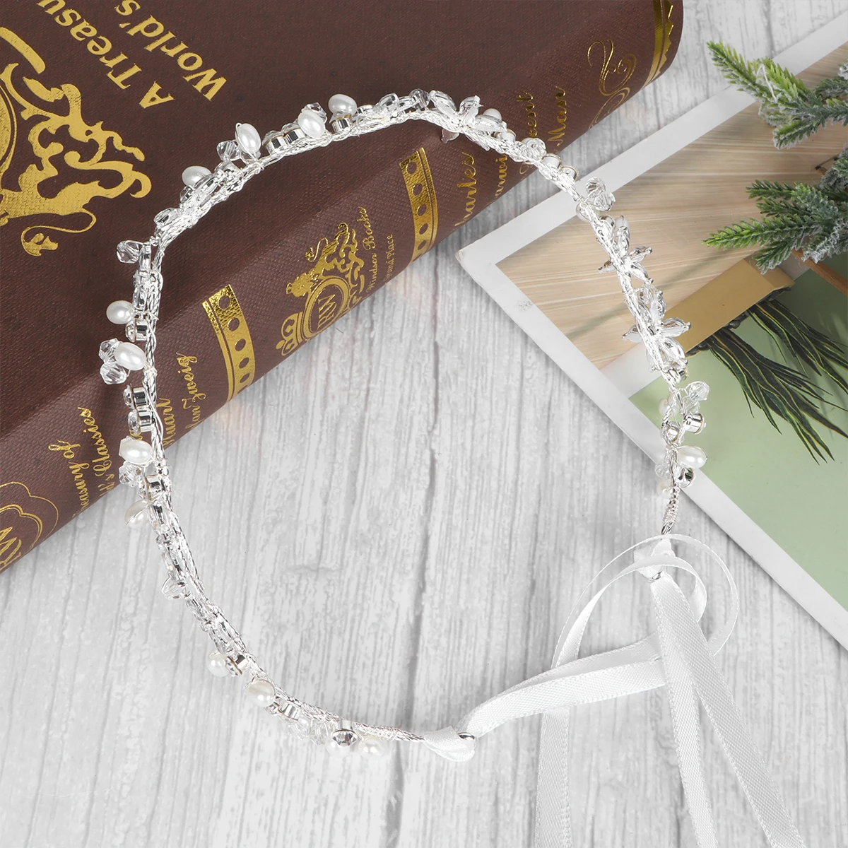 

1pc Rhinestone Hairband Bride Bridal Hair Band Bridal Hair Clip Alloy Wedding Hairpin Women Decorative Silver