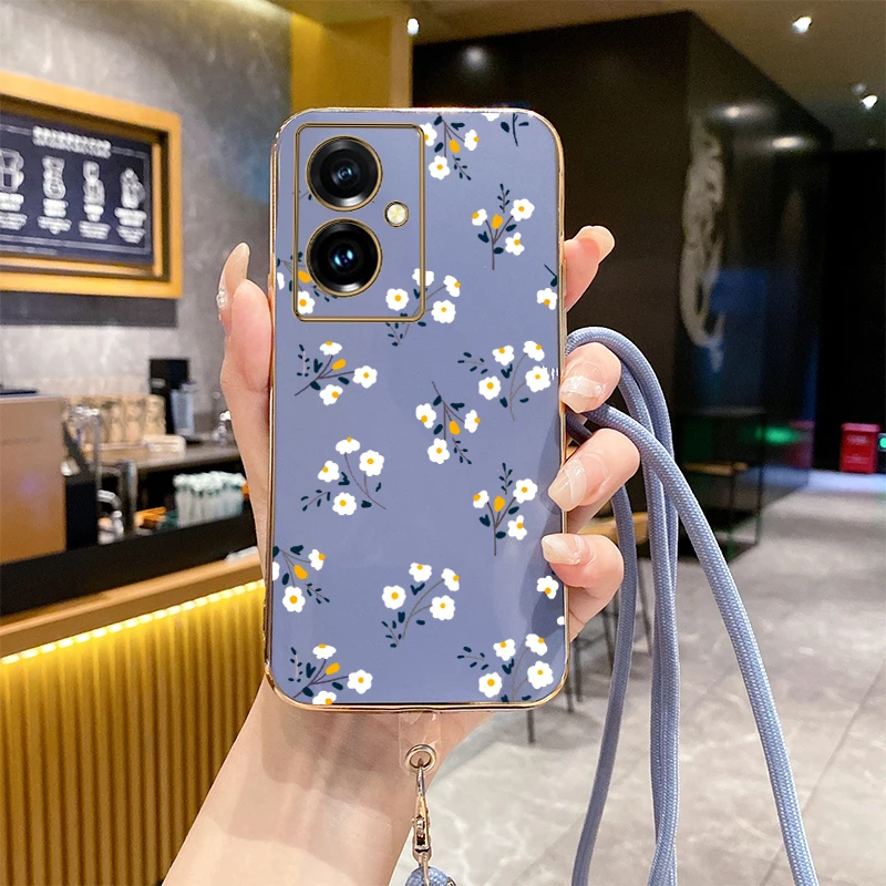 Y78Plus Little Flower Luxury Plating Phone Case For VIVO Y85 Y200i Y91 Y77 Y28 Y35Plus Y93 X100 Y78 Y35 X100S Y76S Y100 Cover