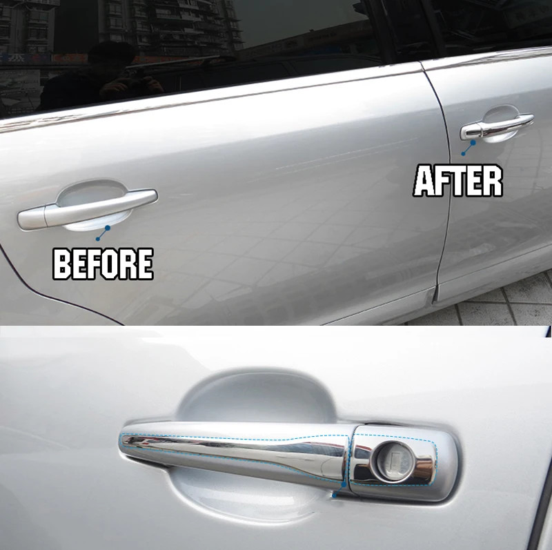 FIT FOR PEUGEOT 2008 3008 207 308 407 CITROEN C4 C6 CHROME DOOR HANDLE COVER TRIM MOLDING STAINLESS CAP BEZEL OVERLAY PROTECTOR
