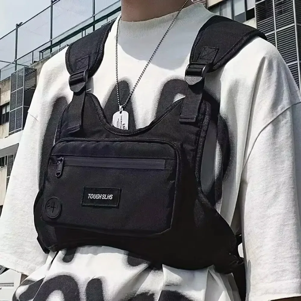 

Waist Bag for Men Hip Hop Streetwear Large Capacity Casual Sports and Leisure Tactical Vest Bag