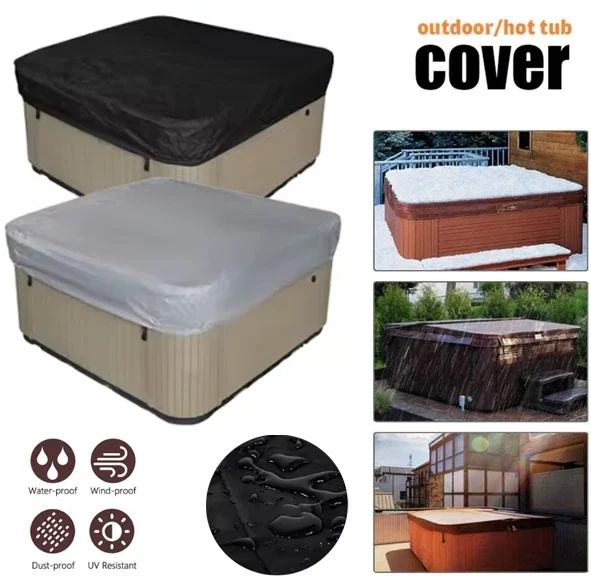 Spa Copertura antipolvere per vasca idromassaggio Vasca da bagno Piscina Copertura protettiva impermeabile per foglie cadenti per esterni Protezione a