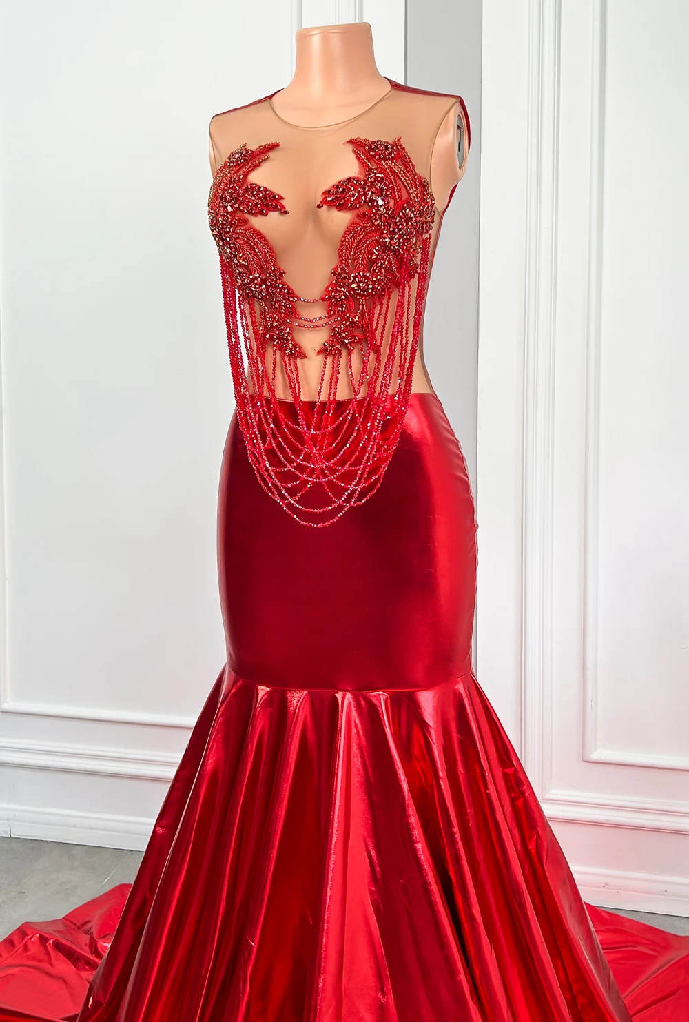 open lace back dress Rachel Allan 70279 Fitted Sequins Long Prom Dress main image 0