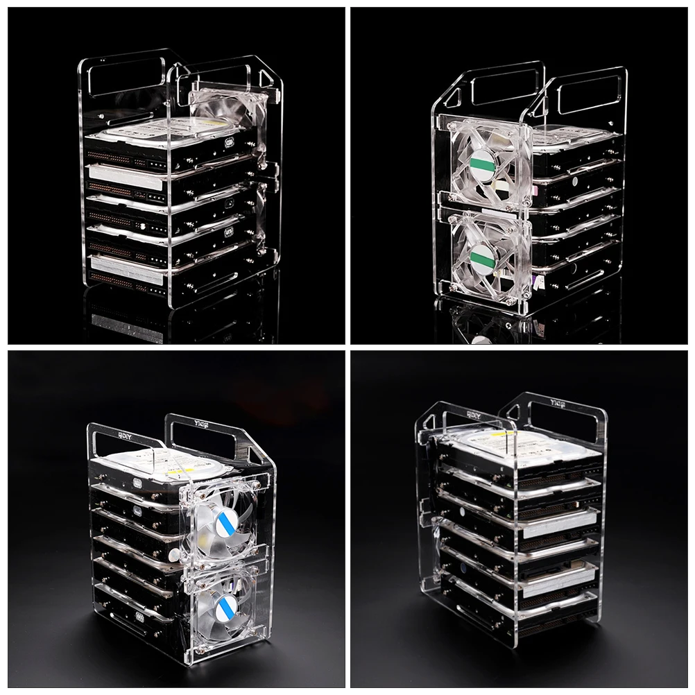 

1 set 1 Set 6-Layer 3.5-Inch Transparent Hard Disk Rack Multi-Layer Mechanical Bracket For Cooling Easy Installation Heat