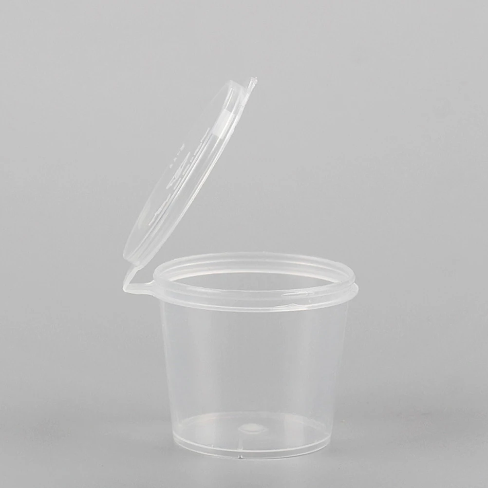 

100pcs Transparent Condiment Cups Portable Holders Multi-Function Disposable Plastic Containers Leak Proof Heat Resistant For
