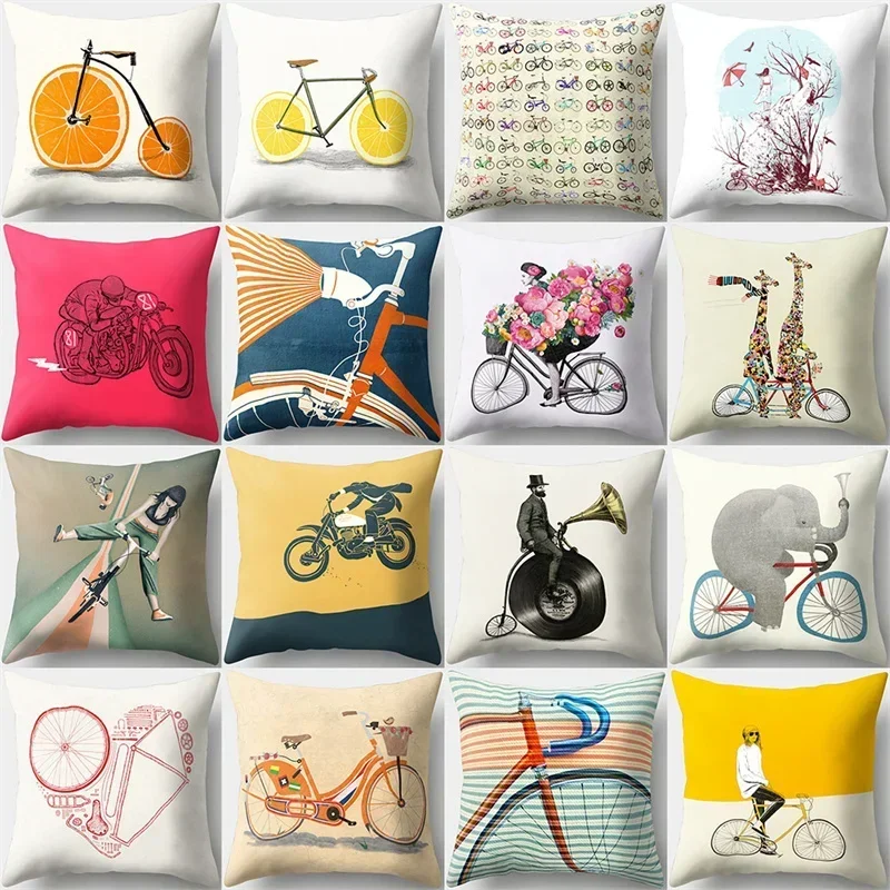 Giraffe Animal Musical Instrument Pillowcase Household Creative Fruit Bicycle Acrobatic Cushion Cover