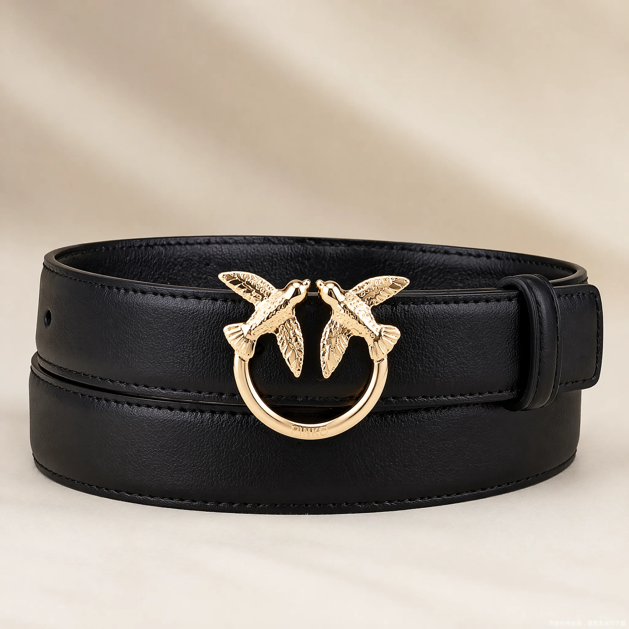 For Pinko Women's Belt Luxury Minimalist Pearl Fashionable Accessory for Daily Commuting And Dating Vintage Condition