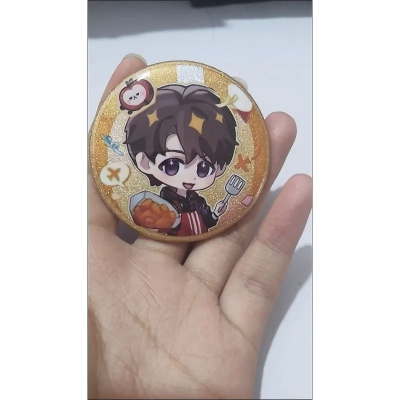 2 قطعة/الوحدة لطيف لعبة الكرتون الحب والمساحة العميقة شارة Caleb شيا Yizhou 58 مللي متر أنيمي بروش دبوس تأثيري شارة اكسسوارات للملابس #6