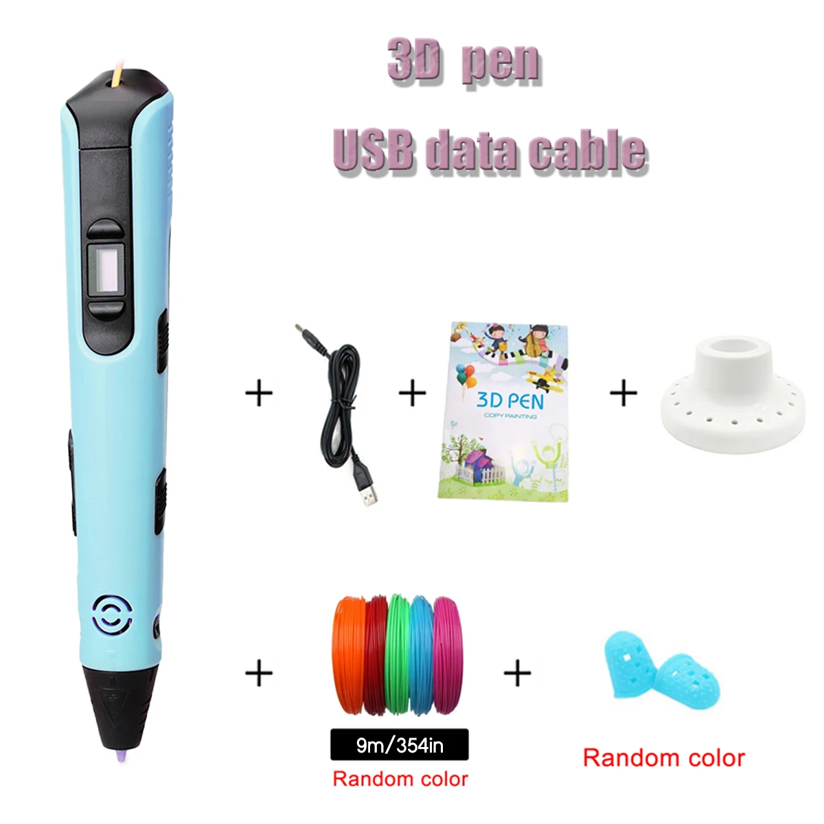 Verbesserter 3D-Druckstift, 9 Meter, Pla-Filamente, Kindergeburtstag, Weihnachten und Neujahr, Geschenke, dreidimensionale Malwerkzeuge