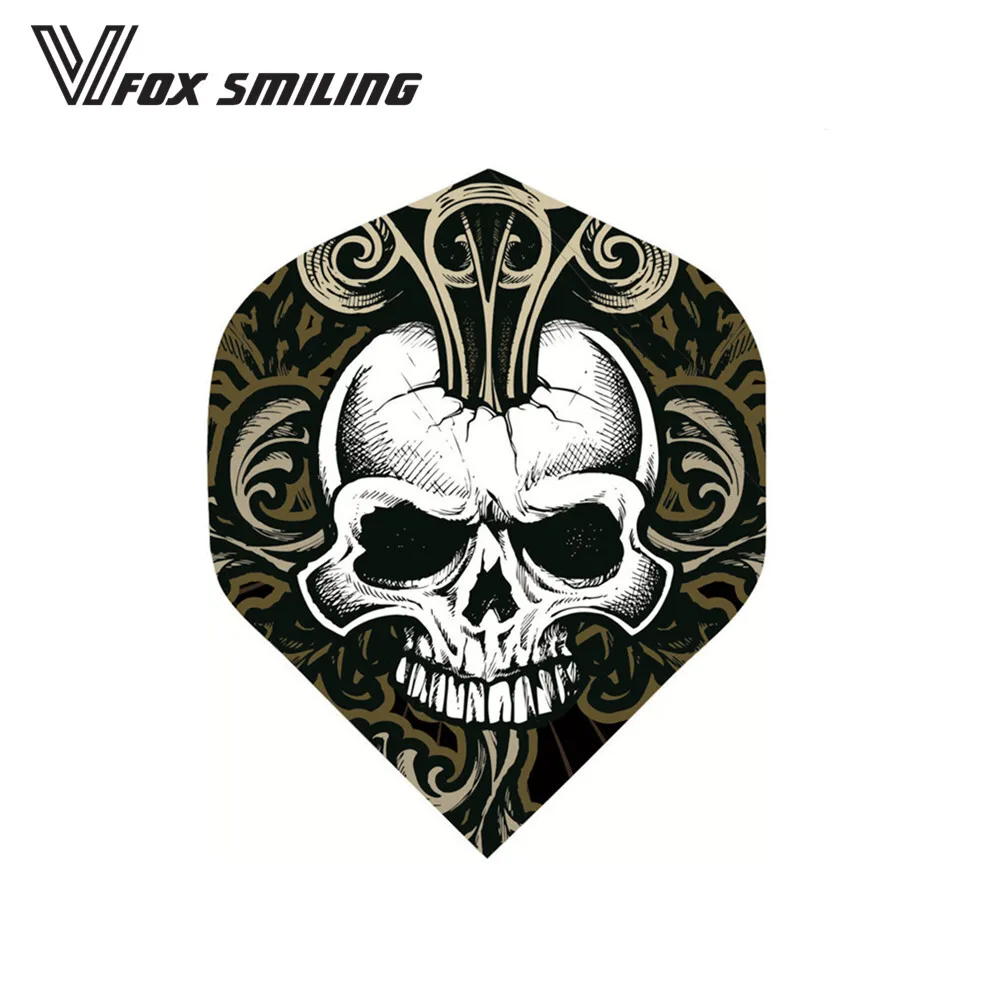 30 STÜCKE Darts Flüge Für Professional Darts Flügel Schwanz Kühle Muster Dart Zubehör Mit Schädel Braun Farbe