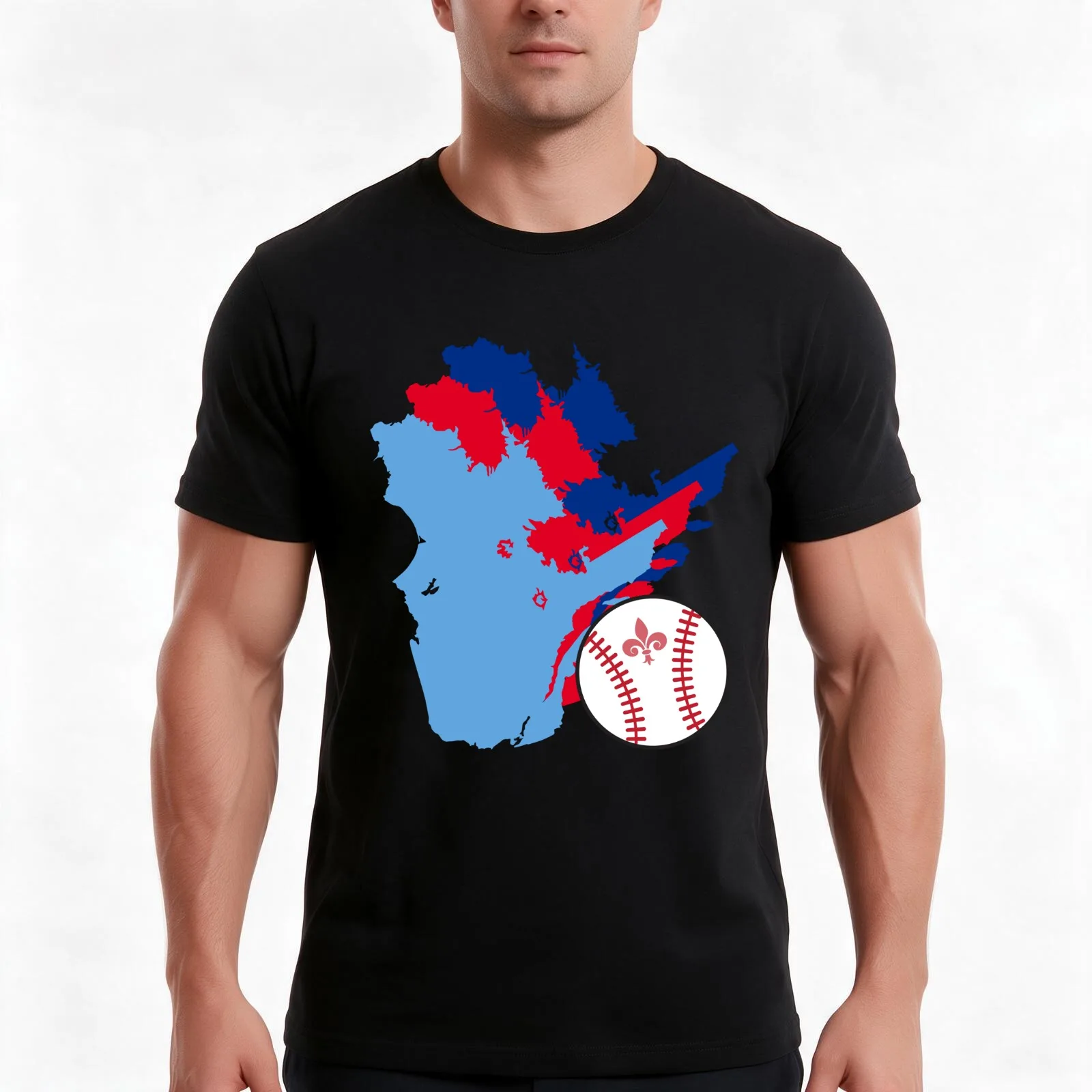 Quebec Border, Expos T-Shirt, Summer Casual Cotton Tee, Oversized Streetwear Tops, Vintage Graphic Print, Loose Fit Short Sleeve