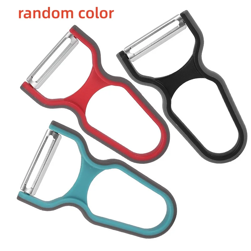 3Pcs Stainless Steel Multi-function Potato Peeler Fruit Vegetable Chopper Mini Spud Slicer Grater Set Random Color Kitchen Tools