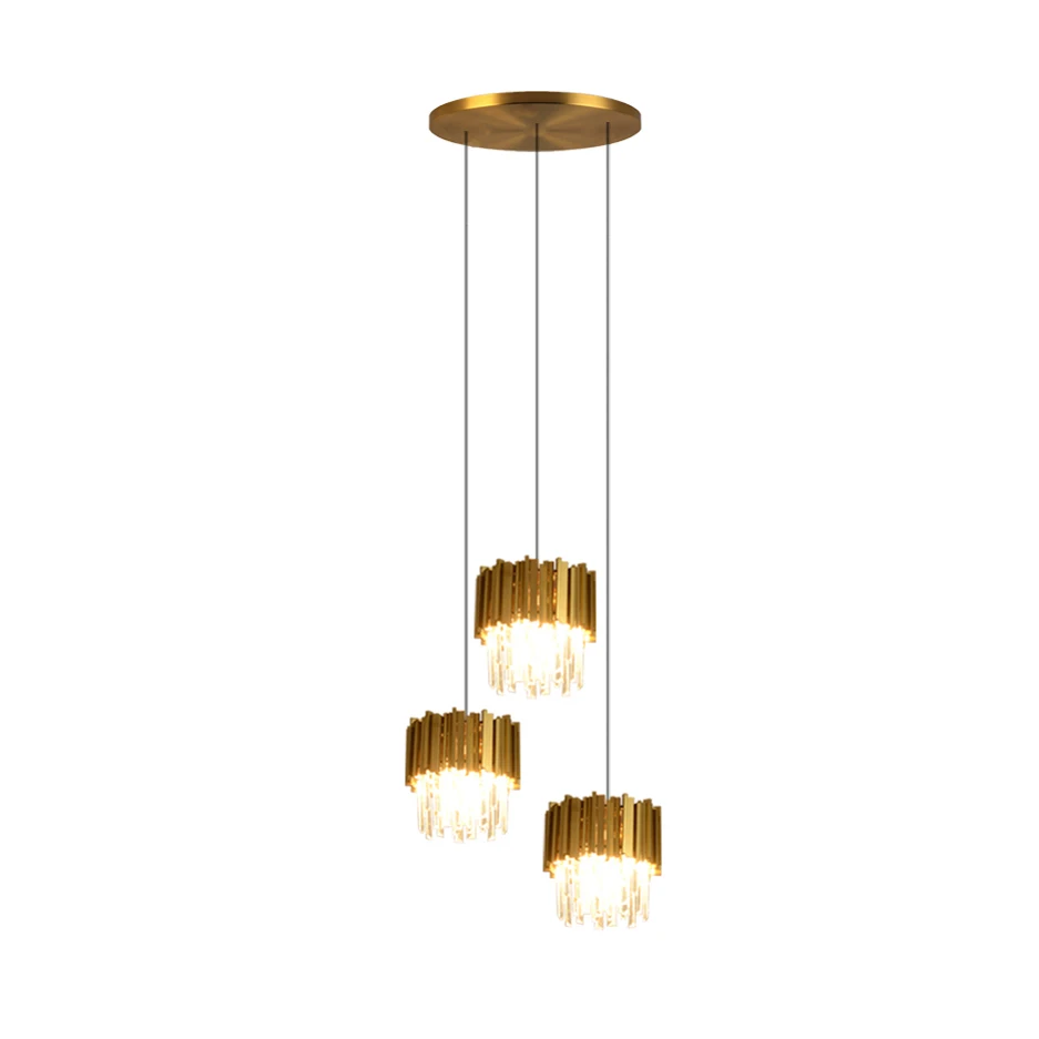 Imagem -03 - Lâmpadas Suspensas Led Reguláveis para Sala de Estar Prata Cromada e Cristal Dourado Luz Pendente Luminária de Suspensão Nova Tendência 2023